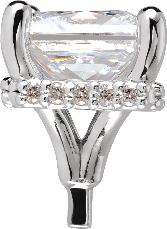 Square 4-Prong Hidden Halo-Style Peg Setting