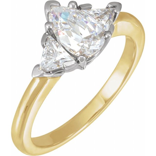 14K White Bridal Band for 11x7.5 mm Engagement Ring 