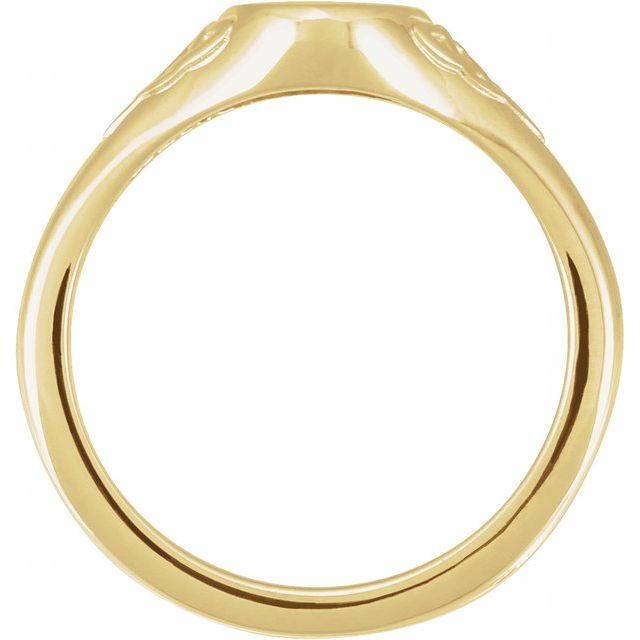14K Yellow Engravable Oval Celtic-Inspired  Signet Ring
