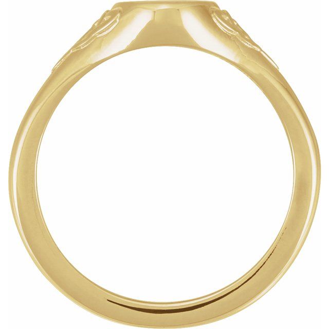 14K Yellow 9.8x6.2 mm Engravable Oval Celtic-Inspired Signet Ring
