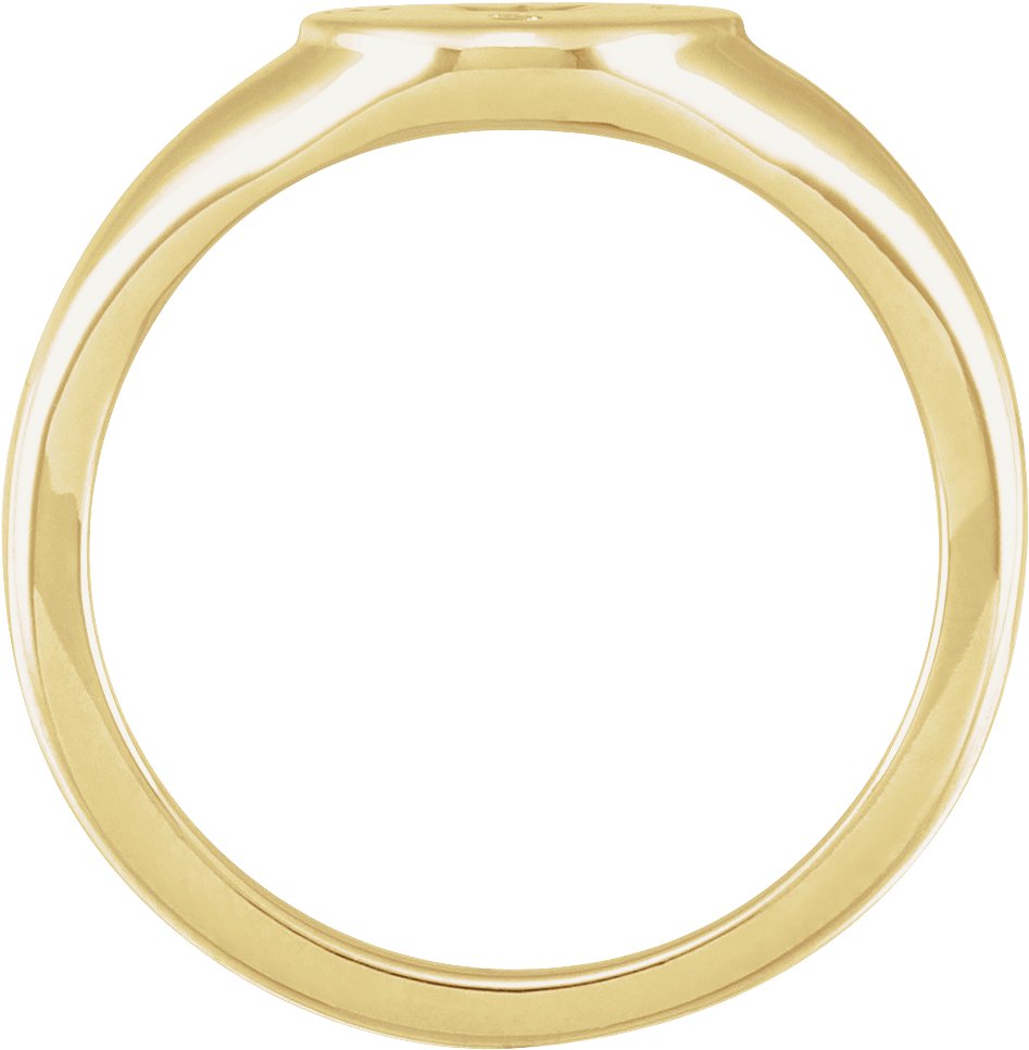 14K Yellow 9.3 mm Compass Signet Ring