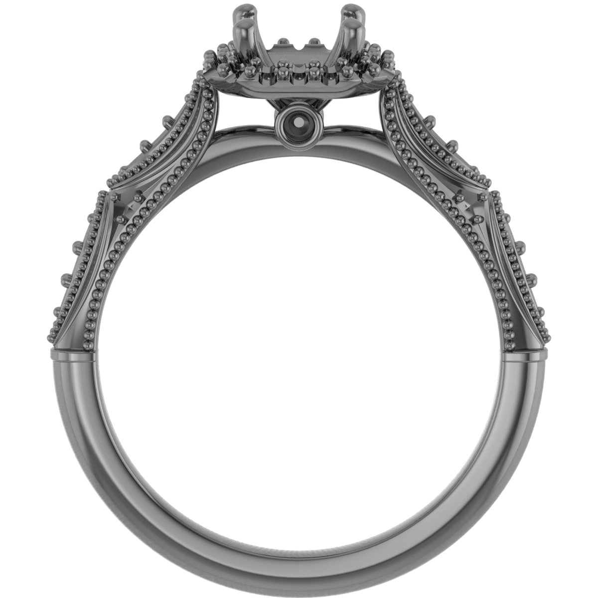 4 mm Square Engagement Ring Mounting view 2
