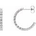 14K White 20.5 mm 1 CTW Natural Diamond Hoop Earrings