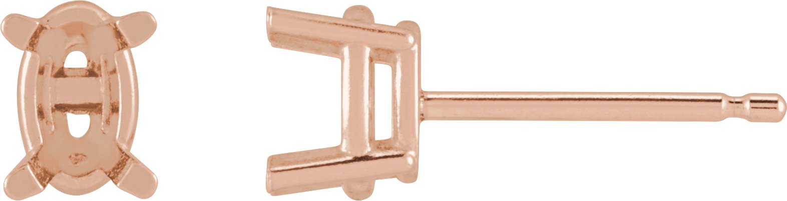 Oval 4-Prong Stud Earrings