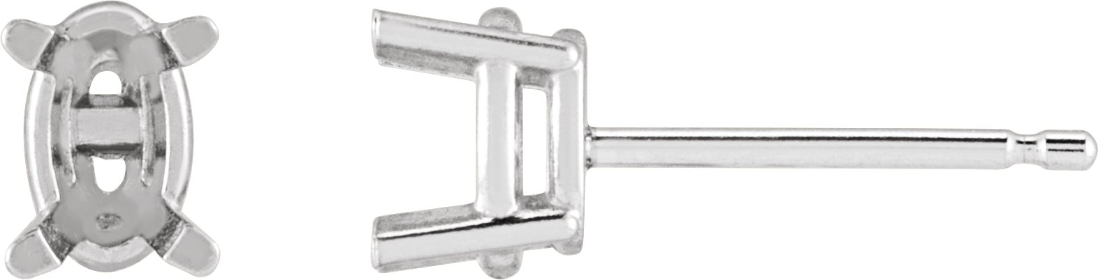 Oval 4-Prong Stud Earrings