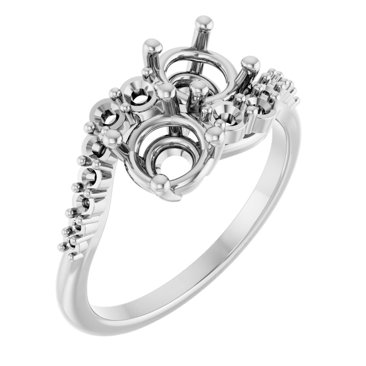 Two-Stone Bypass Engagement Ring or Band