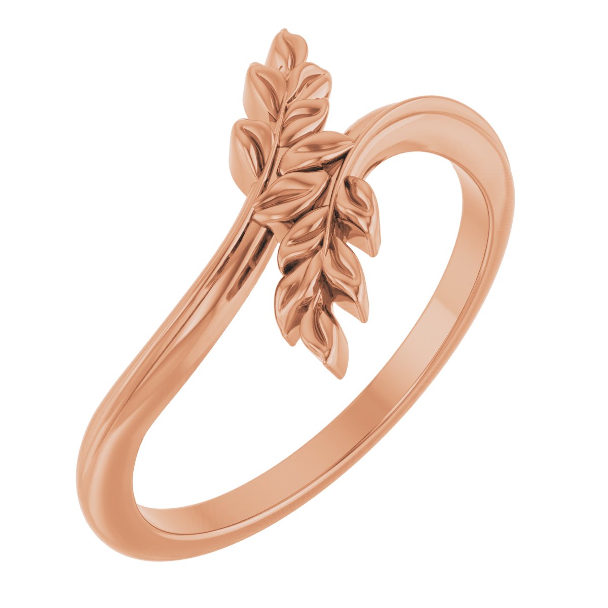 14K Rose Leaf Bypass Ring