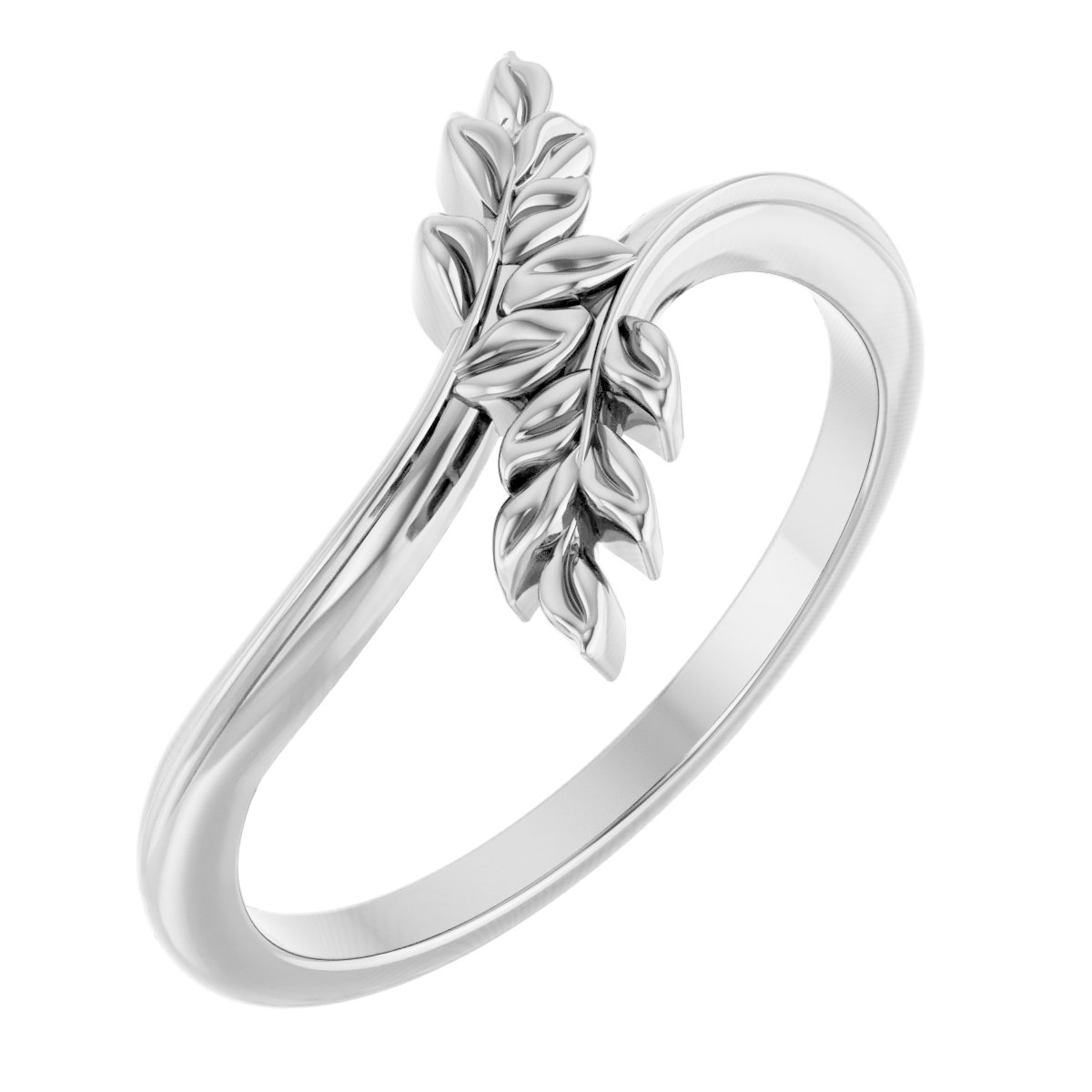 Sterling Silver Leaf Bypass Ring