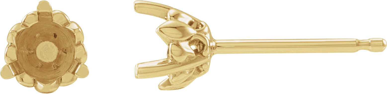Round 3-Prong Fleur-de-lis Earrings
