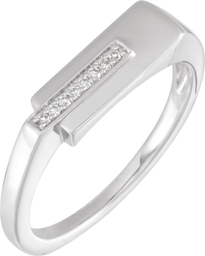 14K White .04 CTW Single-Cut Natural Diamond Ring