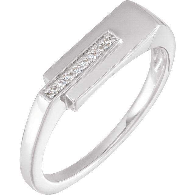 14K White .04 CTW Single-Cut Natural Diamond Ring
