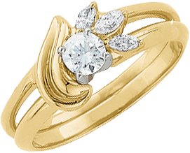 14K Yellow .10 CTW Diamond Wrap Enhancer Ring Ref 249749