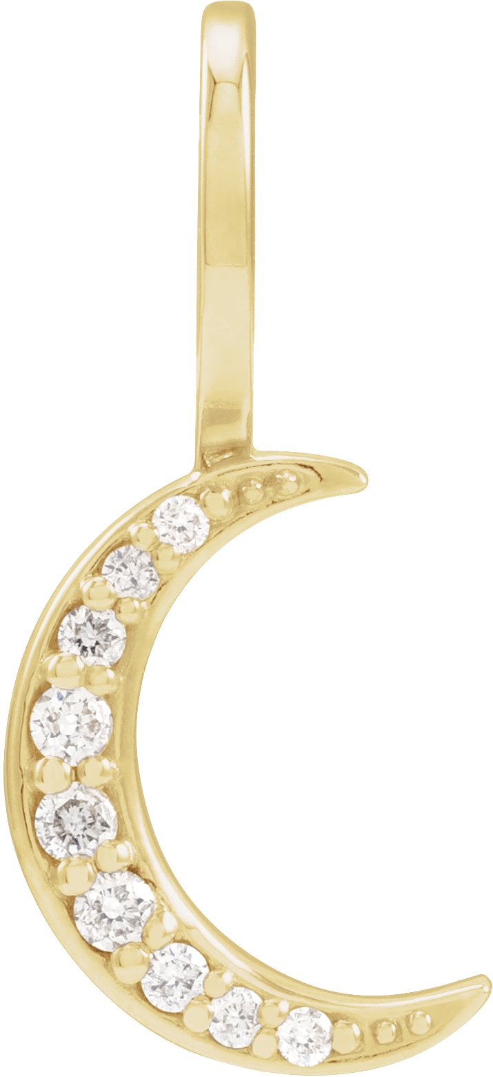 Yellow Gold Diamond Crescent Moon Pendant