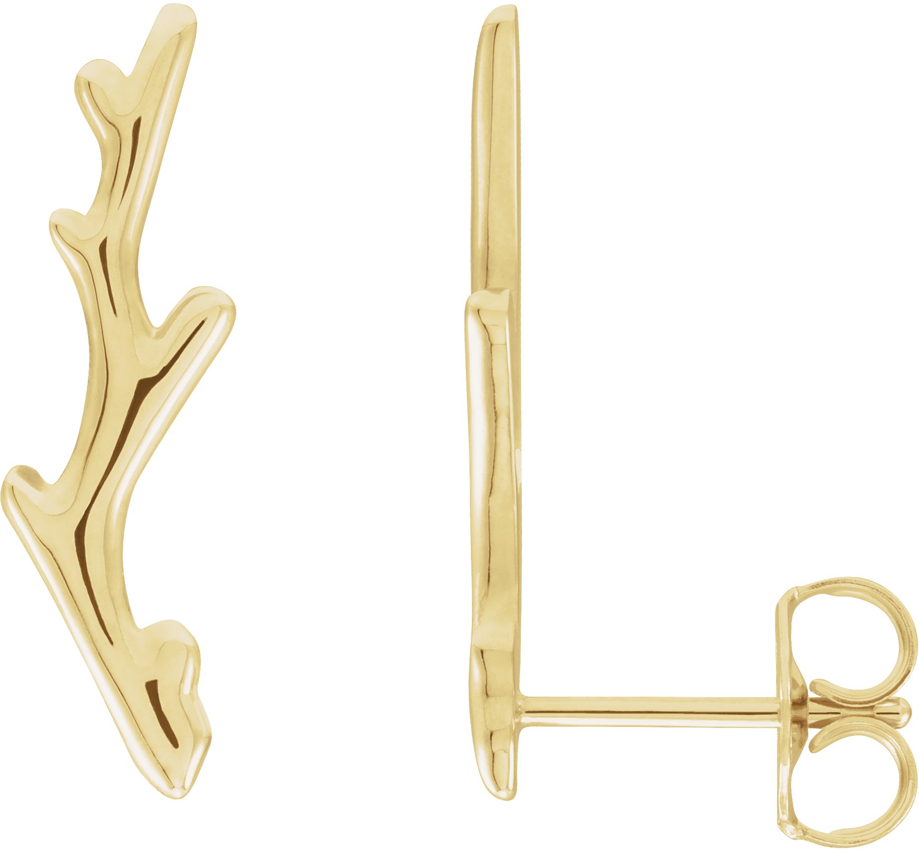 14K Yellow Left Branch Ear Climber