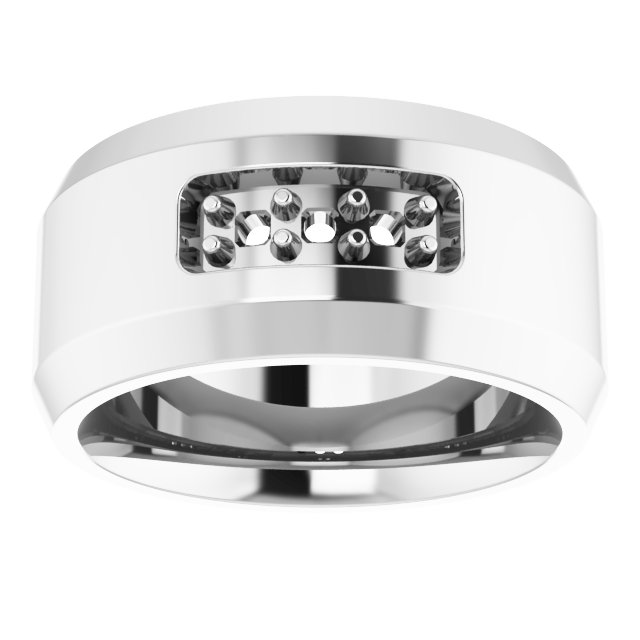 2.6 mm Asscher Mens Band Mounting view 3
