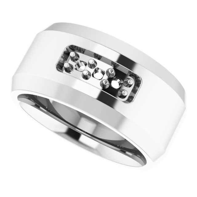 2.6 mm Asscher Mens Band Mounting view 5