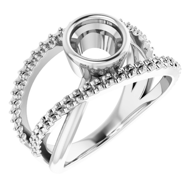 Bezel-Set Criss-Cross Ring