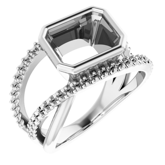 Bezel-Set Criss-Cross Ring