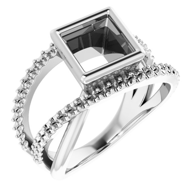 Bezel-Set Criss-Cross Ring