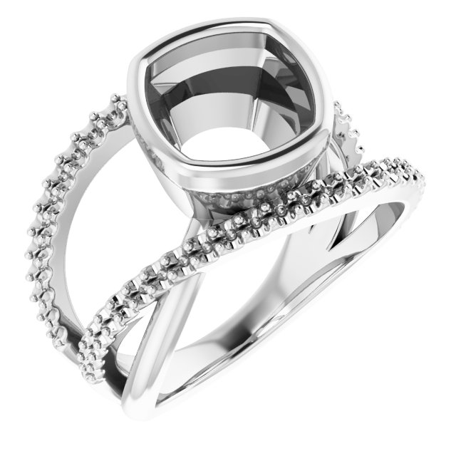 Bezel-Set Criss-Cross Ring