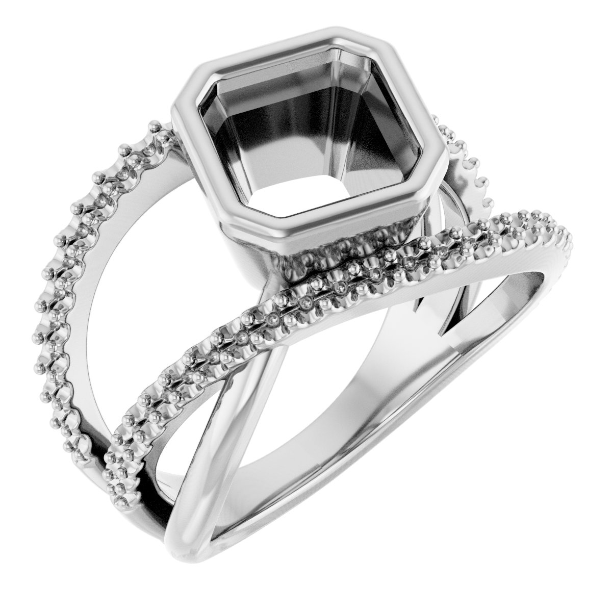 Bezel-Set Criss-Cross Ring