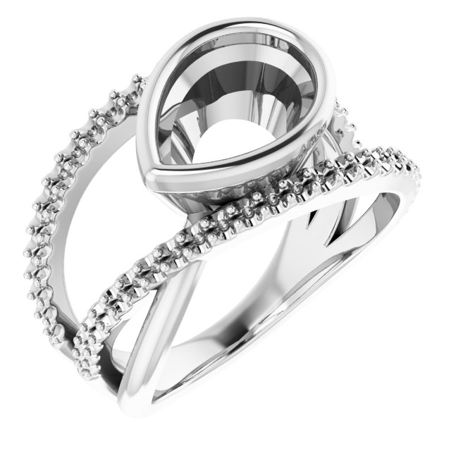 Bezel-Set Criss-Cross Ring