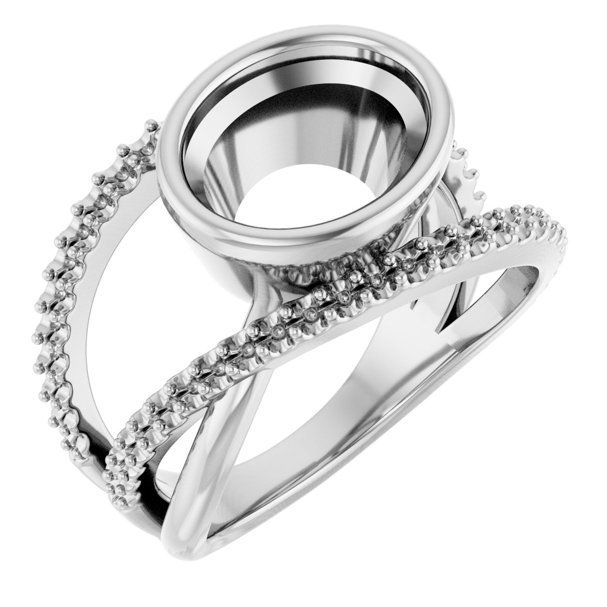 Bezel-Set Criss-Cross Ring