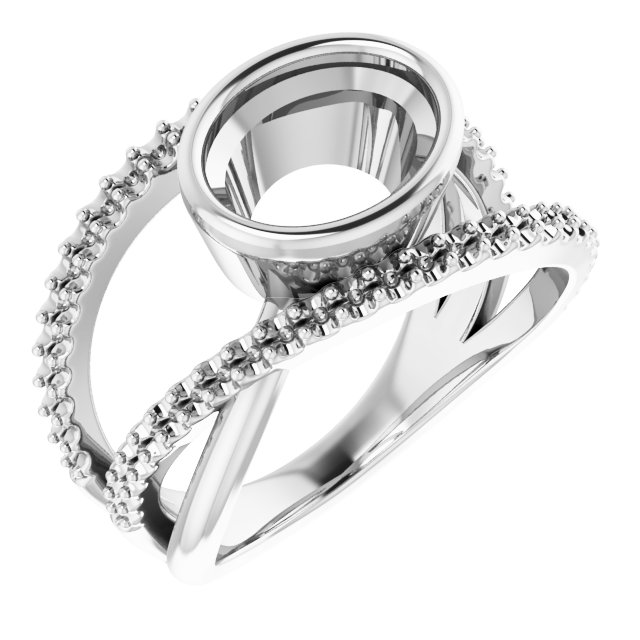 Bezel-Set Criss-Cross Ring