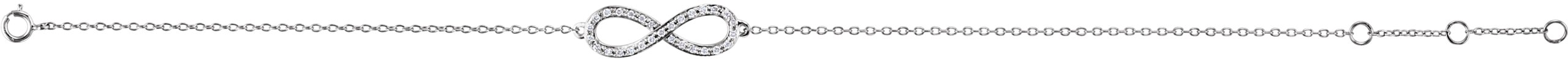 14K White 1/6 CTW Natural Diamond Infinity-Inspired 7-8" Bracelet