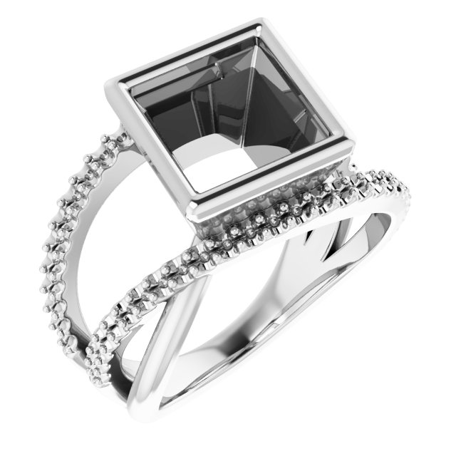 Bezel-Set Criss-Cross Ring