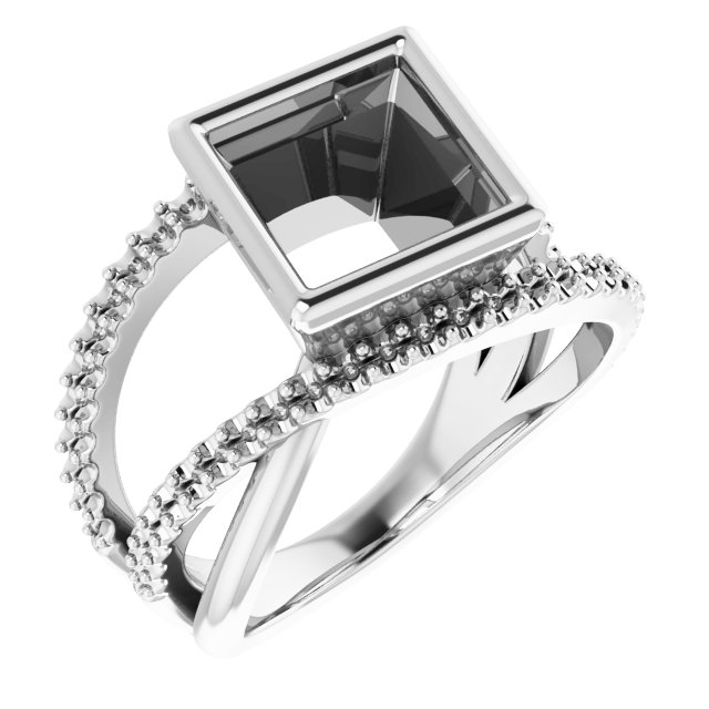 Bezel-Set Criss-Cross Ring