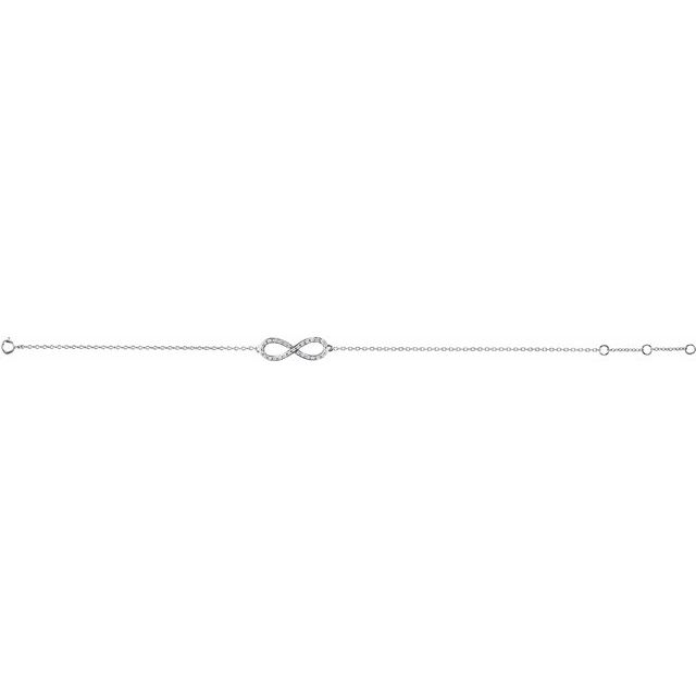 14K White 1/6 CTW Natural Diamond Infinity-Inspired 7-8 Bracelet