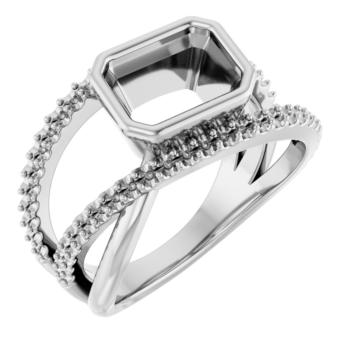 Bezel-Set Criss-Cross Ring