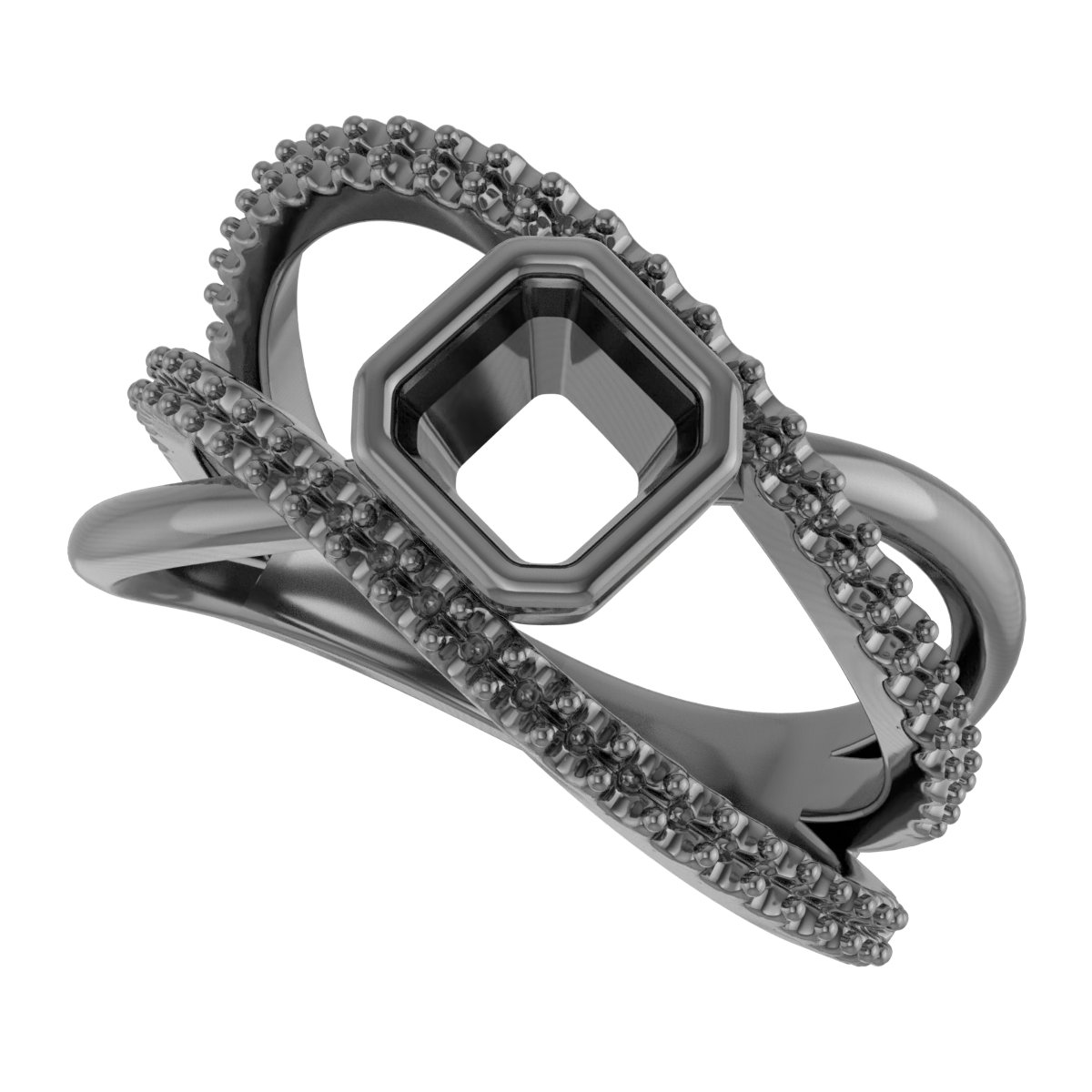 12x8 mm Pear Ring Mounting view 5