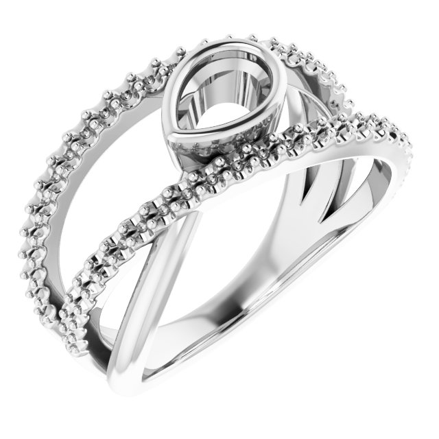 Bezel-Set Criss-Cross Ring