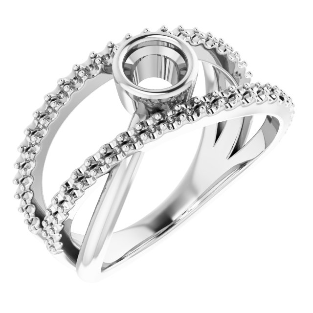 Bezel-Set Criss-Cross Ring