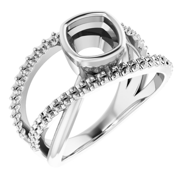 Bezel-Set Criss-Cross Ring