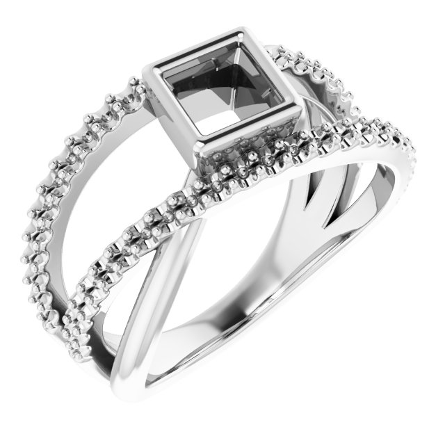 Bezel-Set Criss-Cross Ring