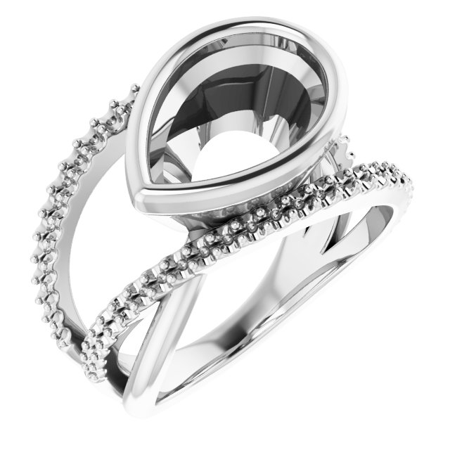 Bezel-Set Criss-Cross Ring