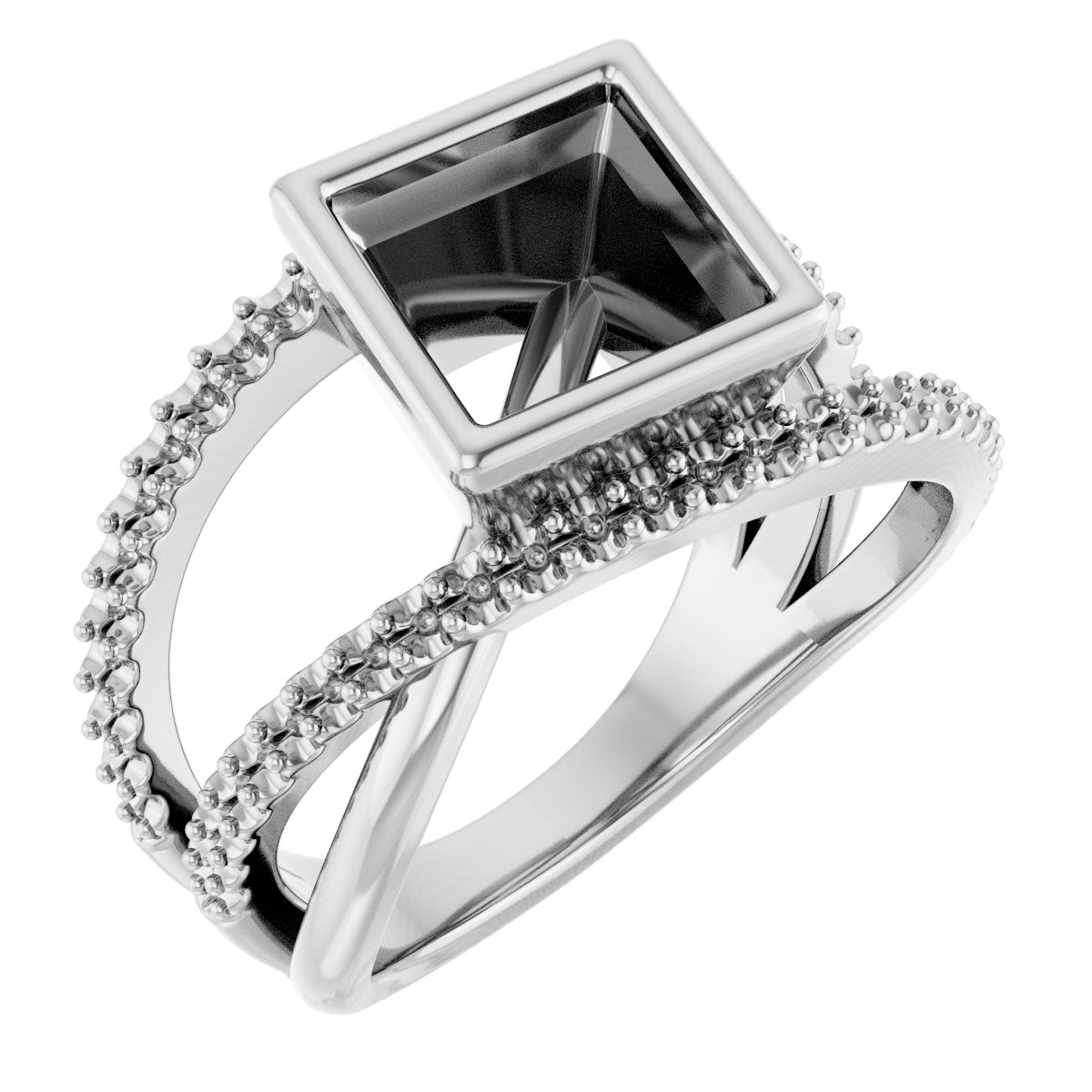 Bezel-Set Criss-Cross Ring