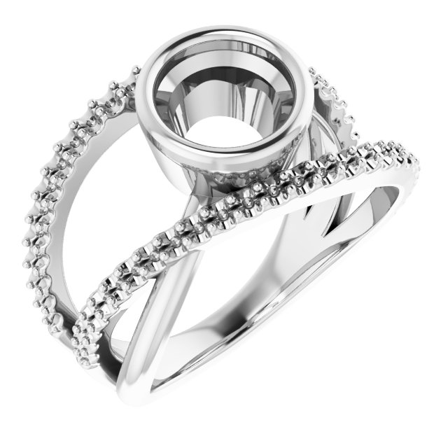 Bezel-Set Criss-Cross Ring