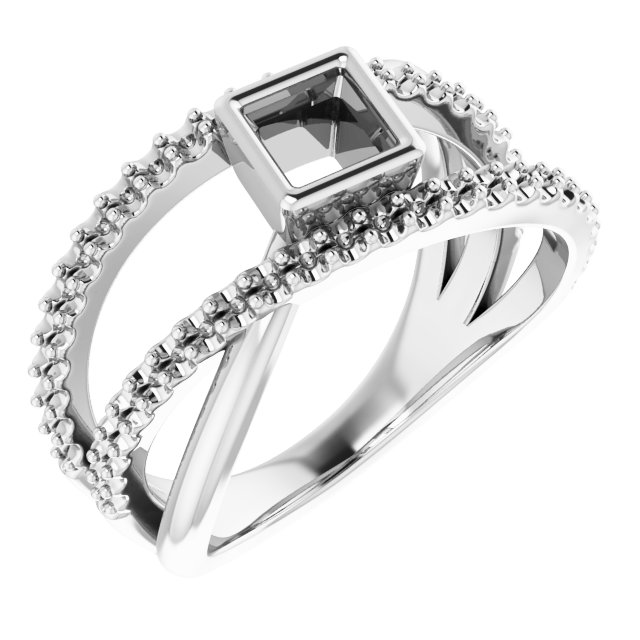Bezel-Set Criss-Cross Ring