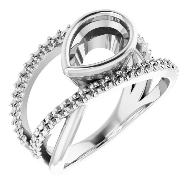 Bezel-Set Criss-Cross Ring