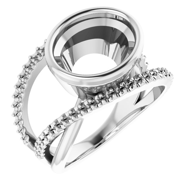 Bezel-Set Criss-Cross Ring