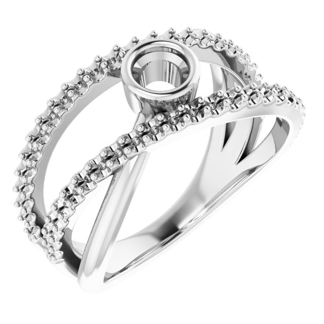 Bezel-Set Criss-Cross Ring