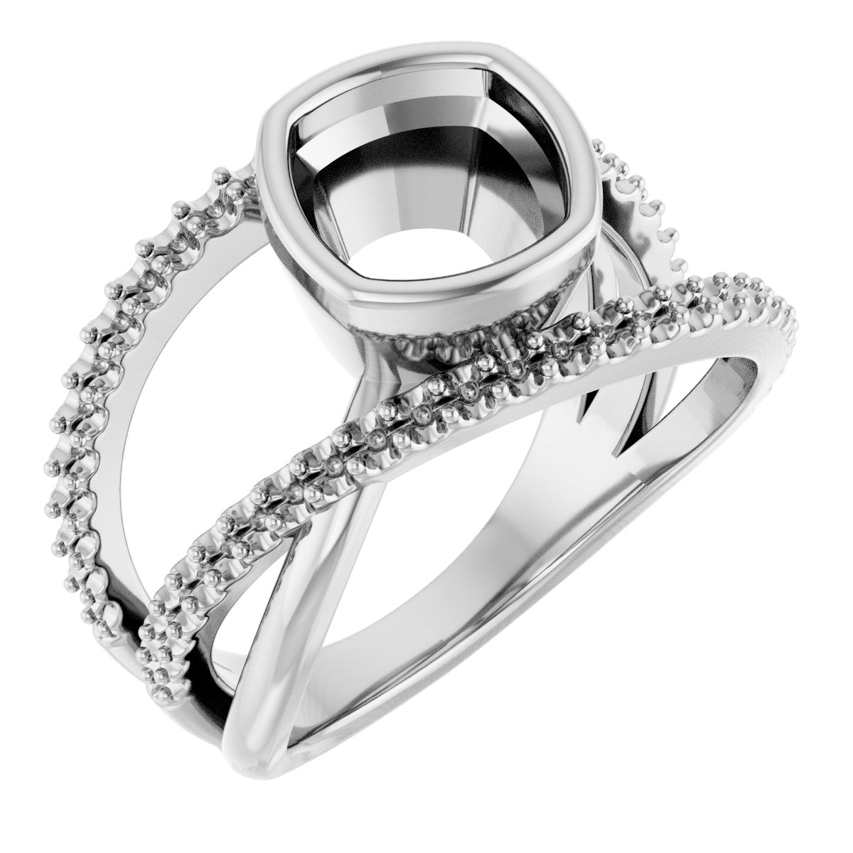 Bezel-Set Criss-Cross Ring