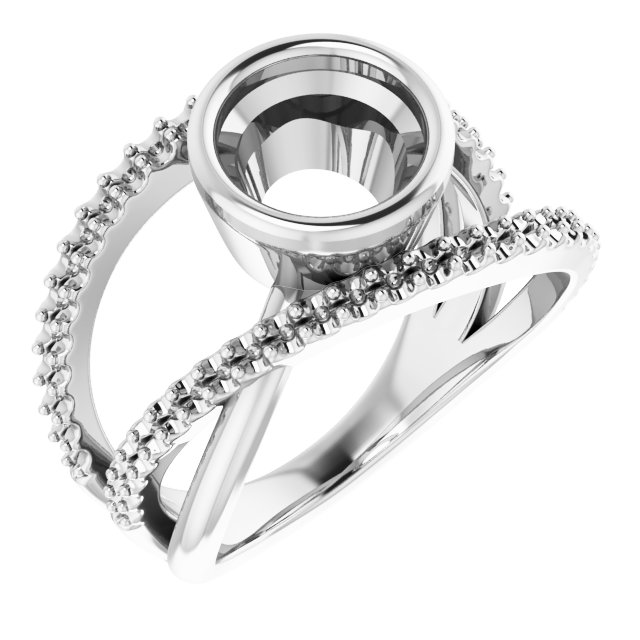 Bezel-Set Criss-Cross Ring