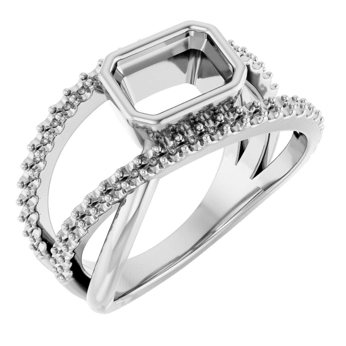 Bezel-Set Criss-Cross Ring