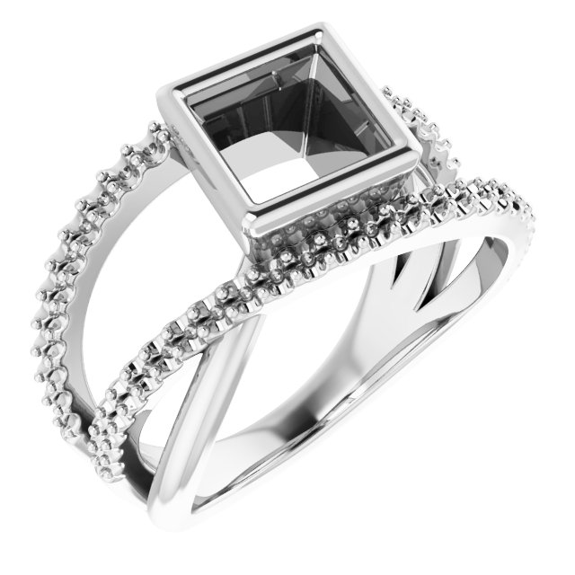 Bezel-Set Criss-Cross Ring