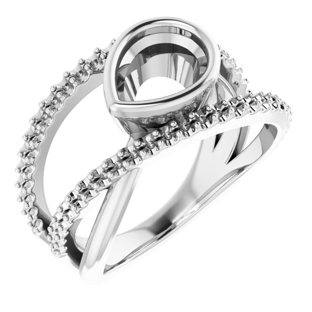 Bezel-Set Criss-Cross Ring
